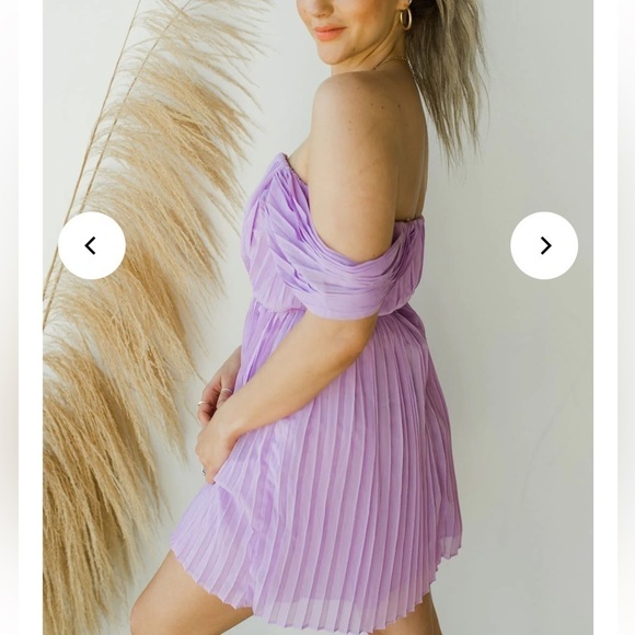 DO+BE Lavender Purple Pleated Strapless Dress - Picture 4 of 16